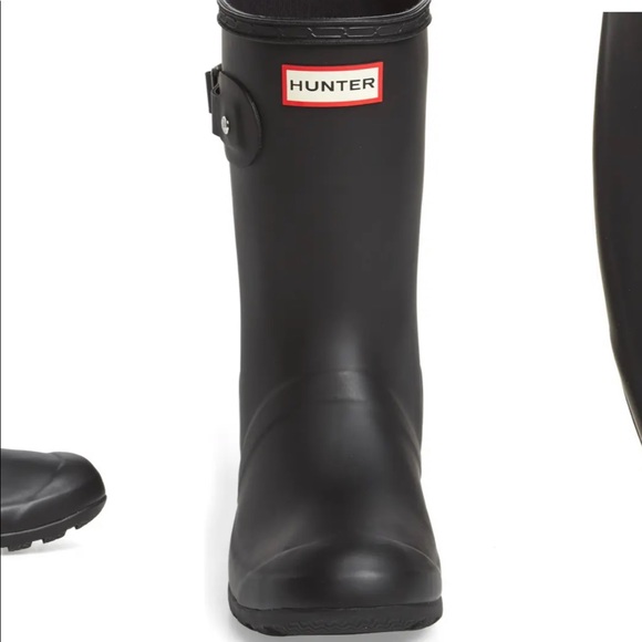 NWB! Hunter Matte Black Original Short Boots 10 - Picture 2 of 6